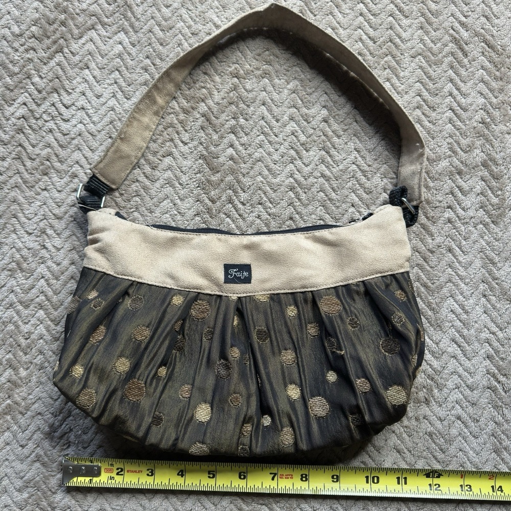Faife Pleated Brown Polka Dot Small Purse Fairy Cottage‎ Core Y2K